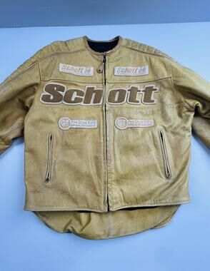 Vintage Schott 500 Jacket Mens 2XL XXL Leather Formula One Racing F1 GT Pro USA